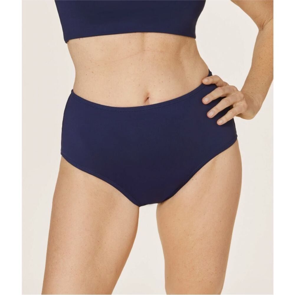 ANDIE SWIM High Waisted Bottom XS Flat Navy Blue Full Coverage Swimsuit NEW NWT